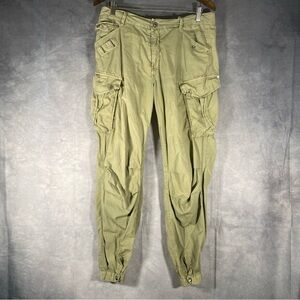 G-Star Raw Cargo Pants 32x28 Green Tapered Lightweight Pockets Snap Zip Closure